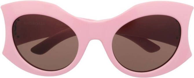 Balenciaga Eyewear Zonnebril met logoplakkaat Roze