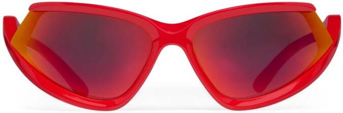Balenciaga Eyewear Side Xpander Cat zonnebril met gespiegelde glazen Rood