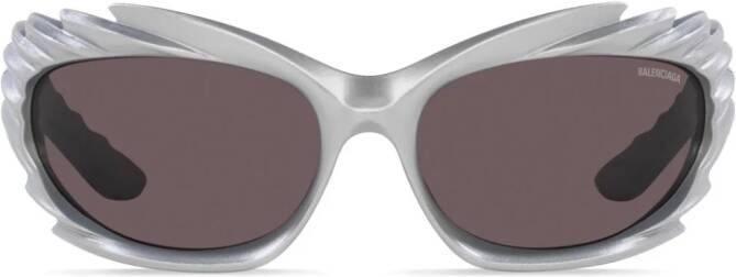Balenciaga Eyewear Spike zonnebril met ovaal montuur Zilver
