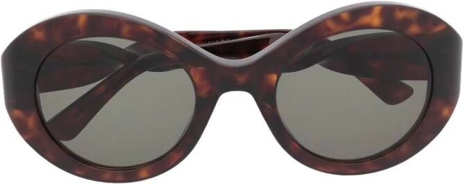 Balenciaga Eyewear Twist zonnebril met rond montuur Bruin