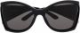 Balenciaga Eyewear Void zonnebril met vlinder montuur Zwart - Thumbnail 1