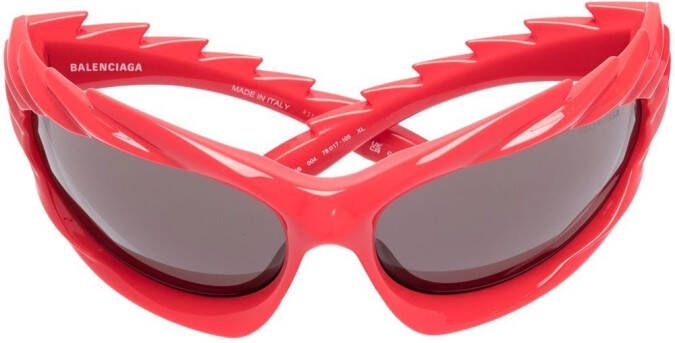 Balenciaga Eyewear Zonnebril met geometrisch montuur Rood