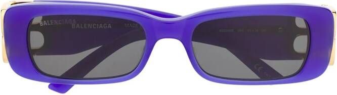 Balenciaga Eyewear Zonnebril met rechthoekige montuur Blauw