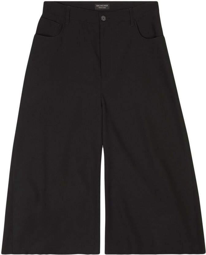 Balenciaga Shorts met wijde pijpen Zwart