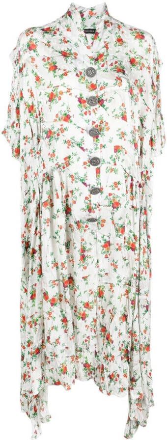 Balenciaga Midi-jurk met bloemenprint Wit