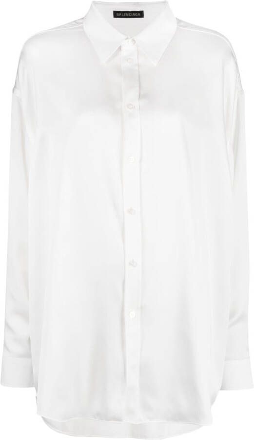 Balenciaga Lange button-up blouse Wit