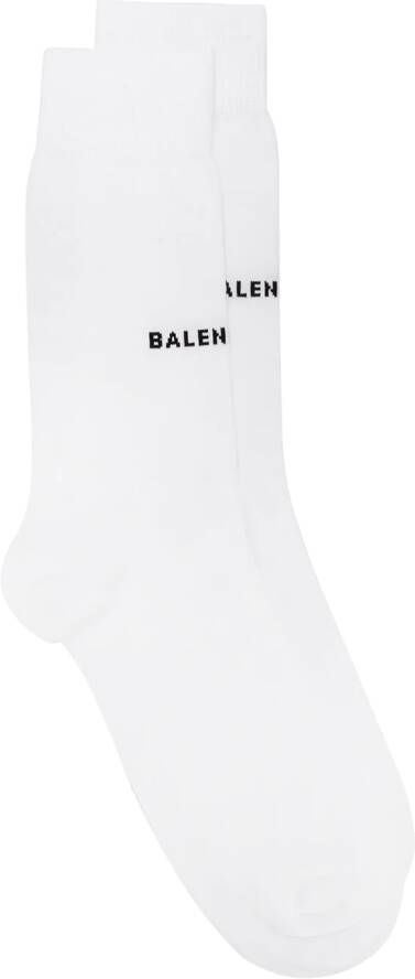 Balenciaga gebreide sokken met logo Wit