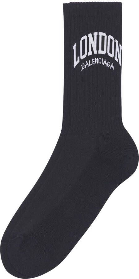 Balenciaga Geribbelde sokken Zwart