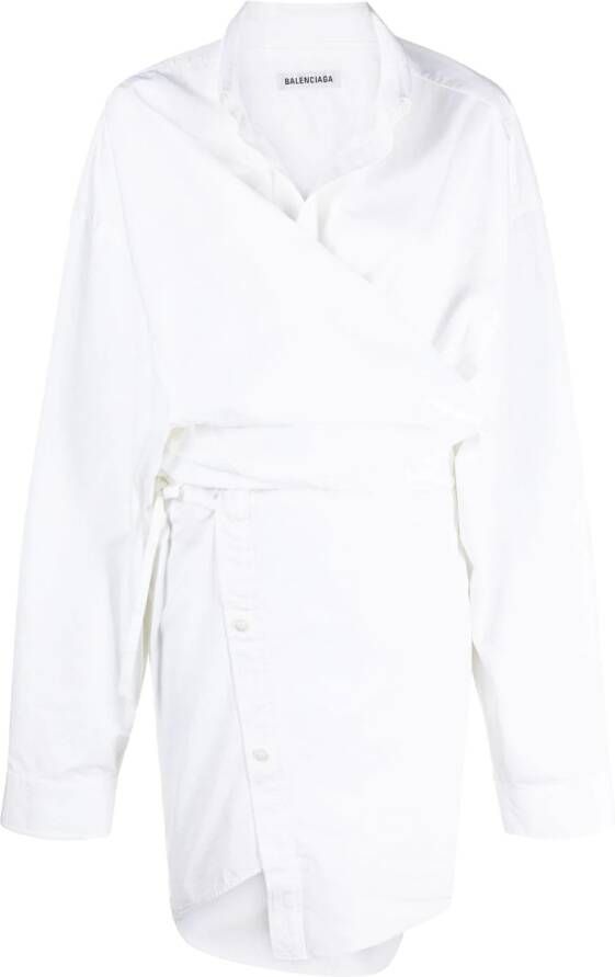 Balenciaga Gewikkelde blousejurk Wit