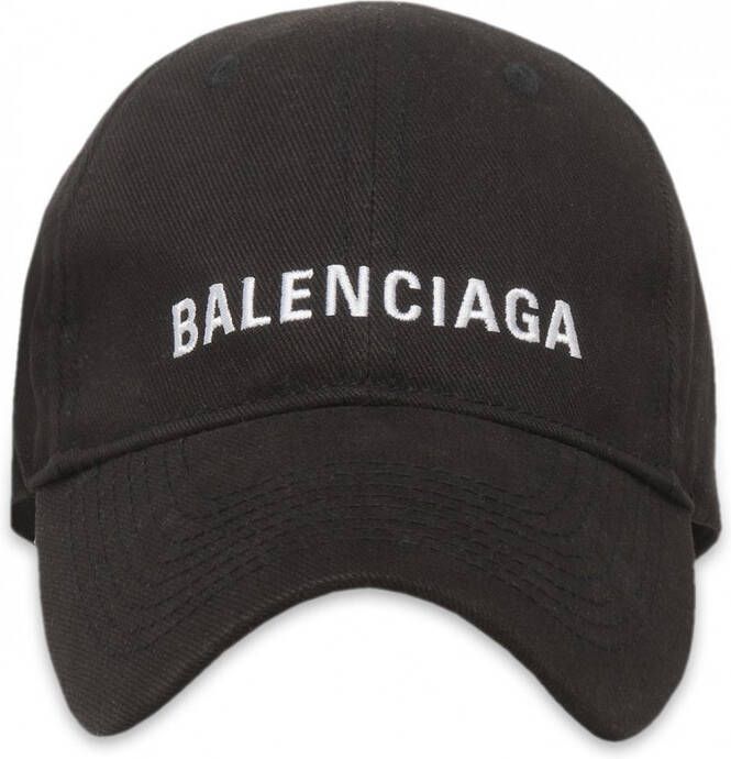 Balenciaga Honkbalpet met geborduurd logo Zwart