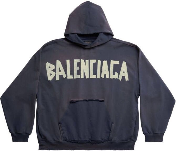 Balenciaga Hoodie met logoprint 4140 -MARINE BLUE