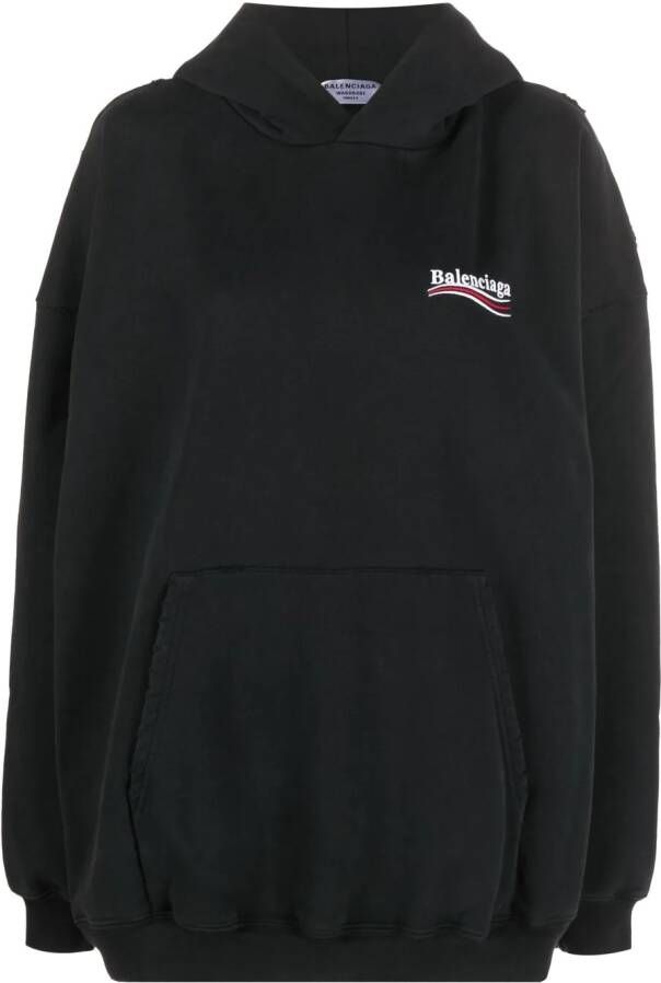 Balenciaga Political Campaign hoodie met logoprint Zwart