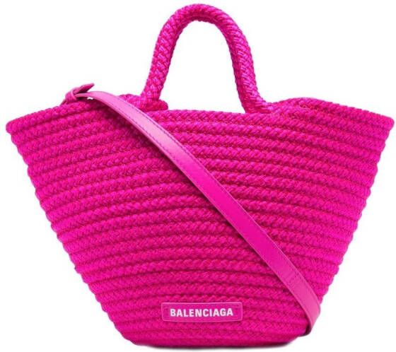 Balenciaga Ibiza shopper met logopatch Roze