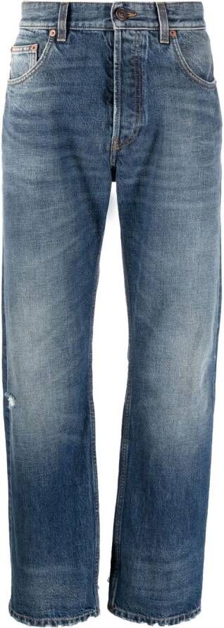 Balenciaga Jeans met gerafelde afwerking Blauw