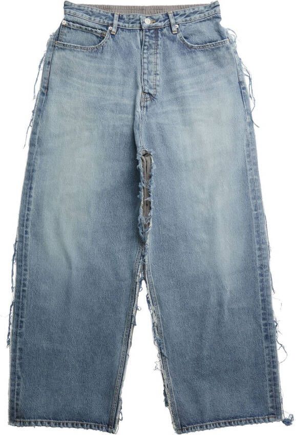 Balenciaga Jeans met vlakken Blauw