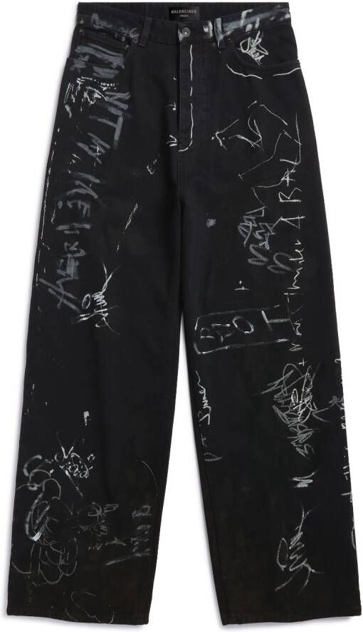 Balenciaga Jeans met wijde pijpen Zwart
