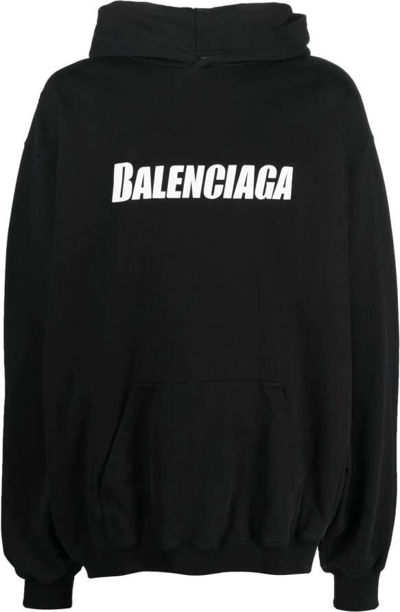Balenciaga Katoenen hoodie Zwart