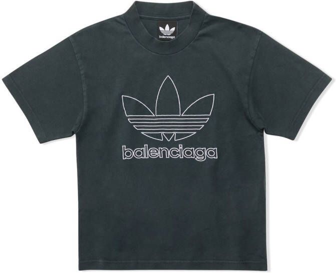 Balenciaga Kids T-shirt met logoprint Groen
