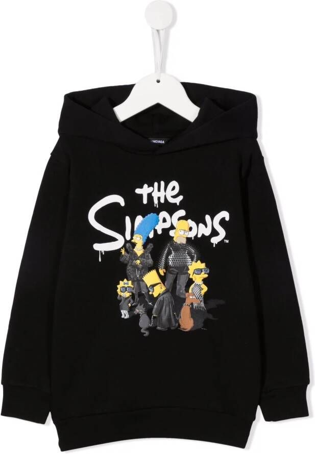 Balenciaga Kids Pullover hoodie Zwart