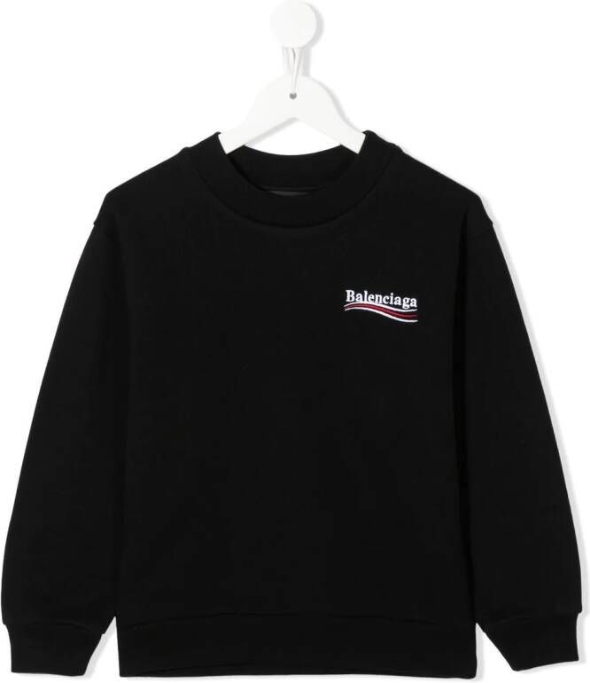 Balenciaga Kids Sweater met logo Zwart
