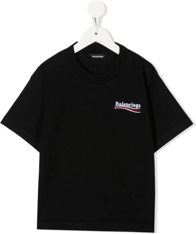 Balenciaga Kids T-shirt met logoprint Zwart