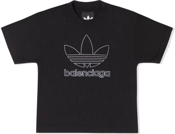 Balenciaga Kids x Adidas T-shirt met logoprint Zwart
