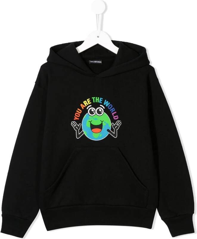 Balenciaga Kids You Are The World hoodie Zwart