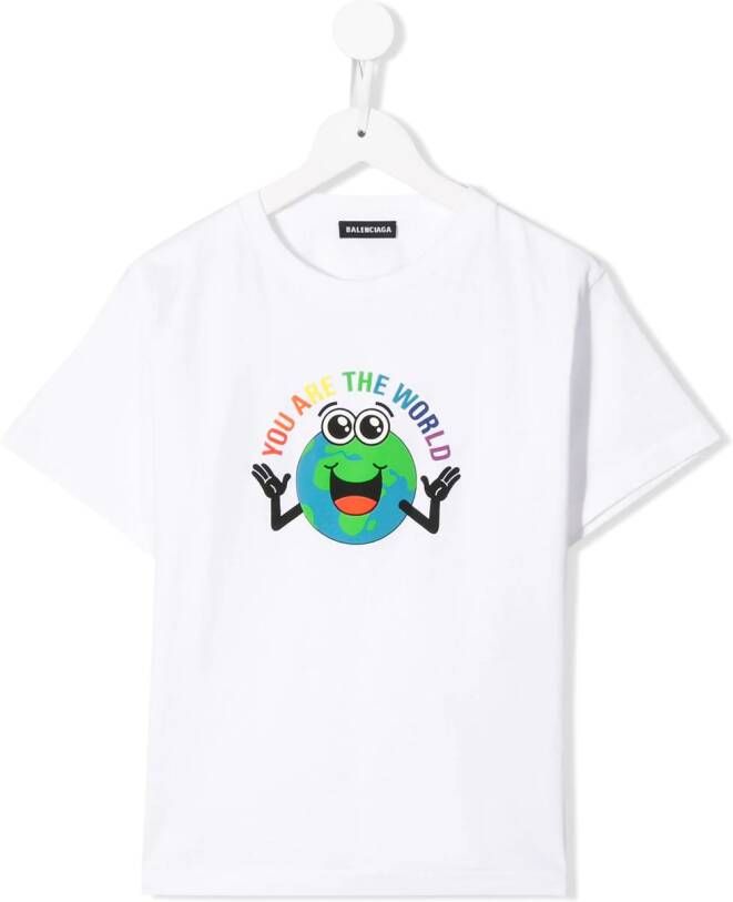 Balenciaga Kids You Are The World T-shirt Wit