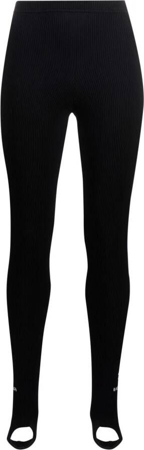 Balenciaga Legging met logo intarsia Zwart