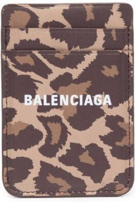Balenciaga Pasjeshouder met luipaardprint Bruin