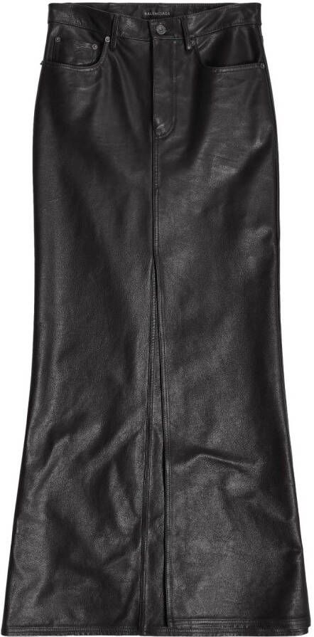 Balenciaga Leren maxi-rok Zwart
