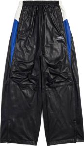 Balenciaga Leren trainingsbroek Zwart