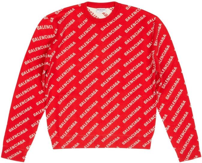 Balenciaga Sweater met logoprint Rood