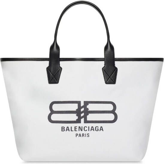Balenciaga Shopper met logoprint Wit