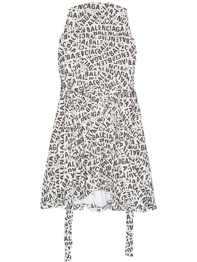 Balenciaga Midi-jurk met logoprint Grijs
