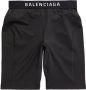 Balenciaga Shorts met logoband Zwart - Thumbnail 1