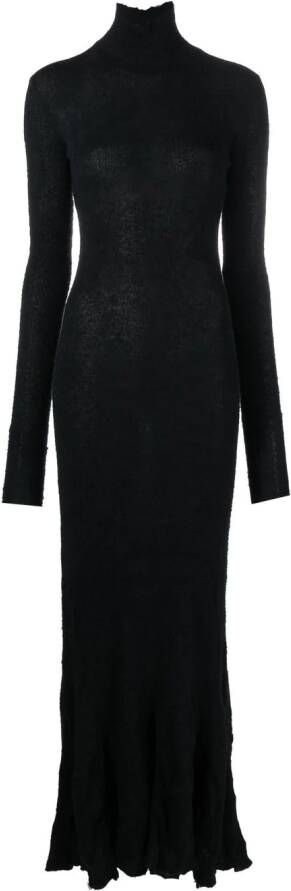 Balenciaga Maxi-jurk met hoge hals Zwart