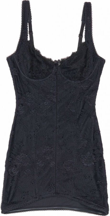 Balenciaga Mini-jurk met bloemenjacquard Zwart