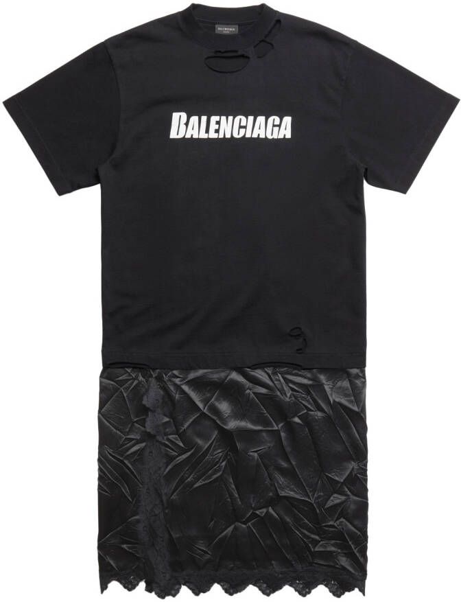 Balenciaga Onderjurk met logoprint Zwart