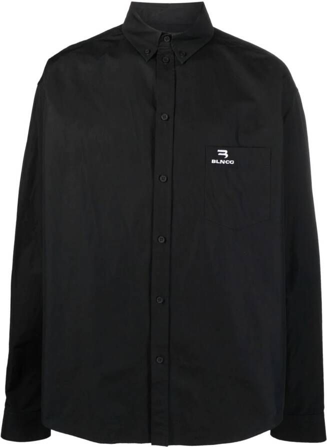 Balenciaga Overhemd met geborduurd logo Zwart