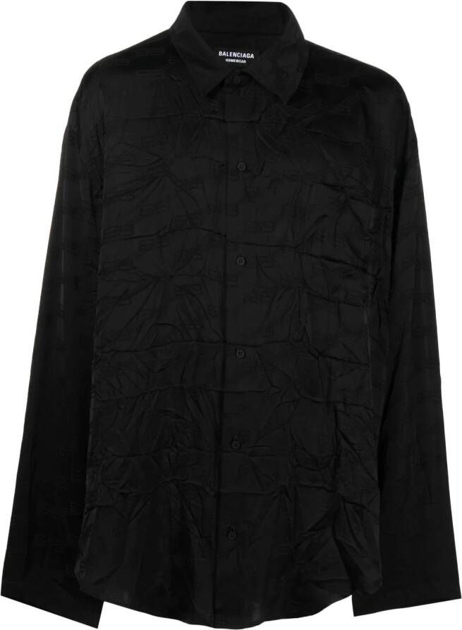 Balenciaga Overhemd met jacquard logo Zwart