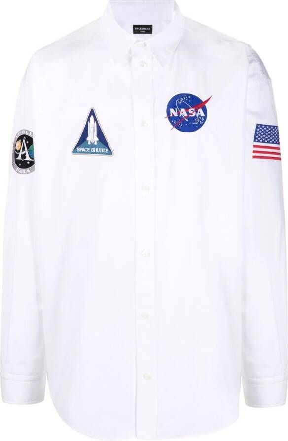 Balenciaga Overhemd met logopatch Wit