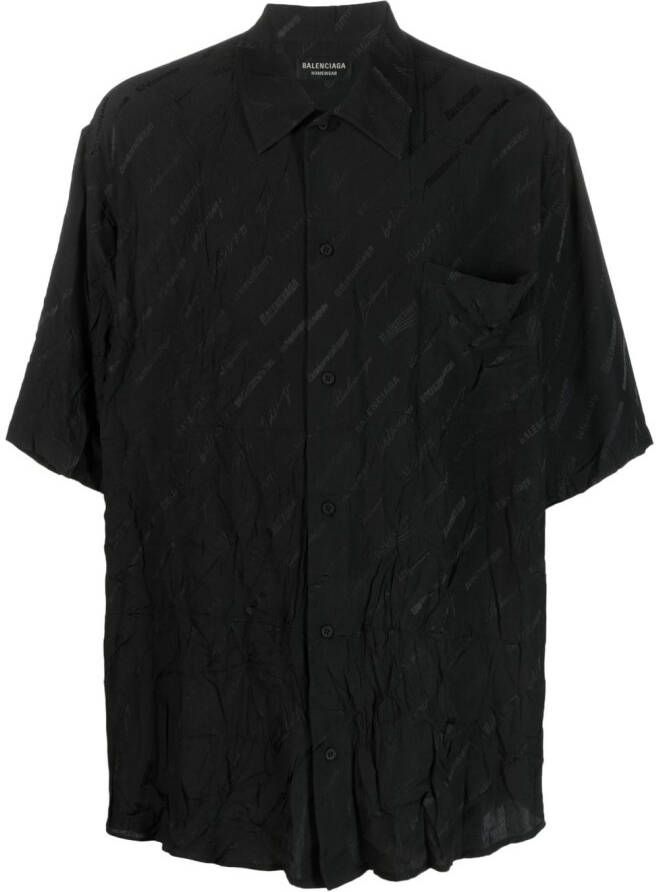 Balenciaga Overhemd met monogram Zwart