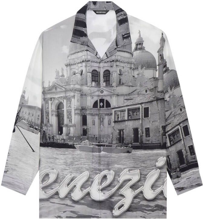 Balenciaga Overhemd met print Grijs
