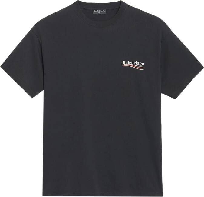 Balenciaga oversize logo T-shirt Zwart