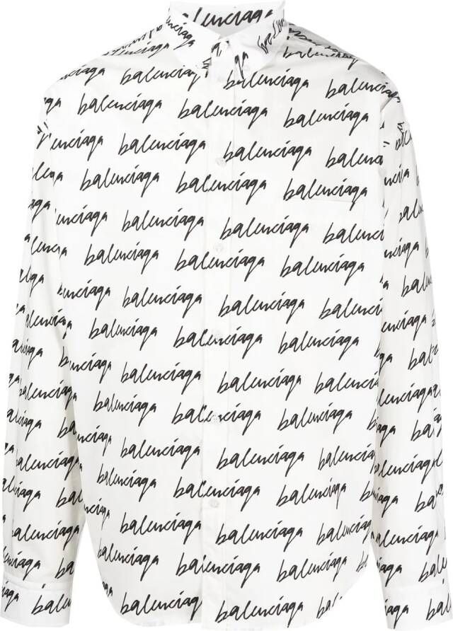 Balenciaga Overhemd met logoprint Wit