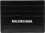 Balenciaga Cash pasjeshouder met logoprint Zwart - Thumbnail 1