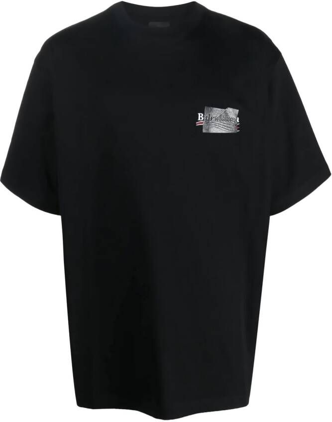 Balenciaga Gaffer katoenen T-shirt Zwart
