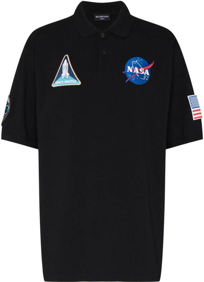 Balenciaga Poloshirt verfraaid met patch Zwart
