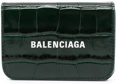 Balenciaga Portemonnee met krokodillenhuid-effect Groen